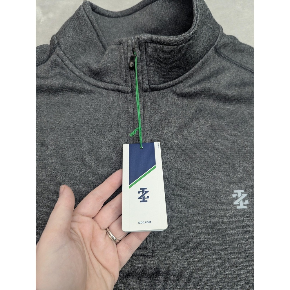IZOD Golf Vest Mens XL Gray 1/4 Zip Fleece Windbreaker Hydra Shield Water Repel‎ - Picture 3 of 16